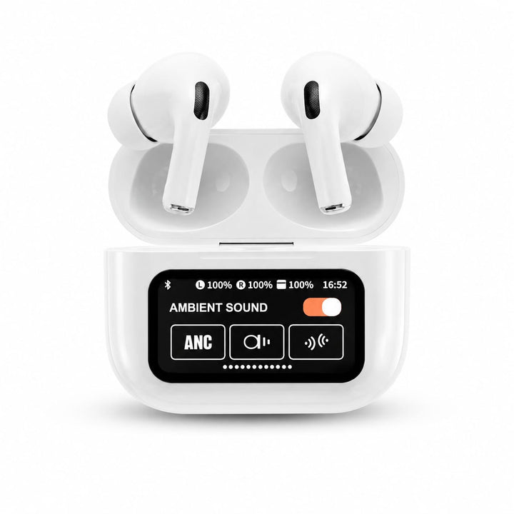 A9 Pro Smart LED Display Wireless Earbuds with ANC ENC and Touch Screen Charging Case
