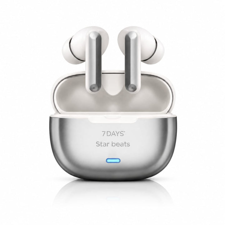 7Days Star Beats TWS wireless earbuds with charging case in white