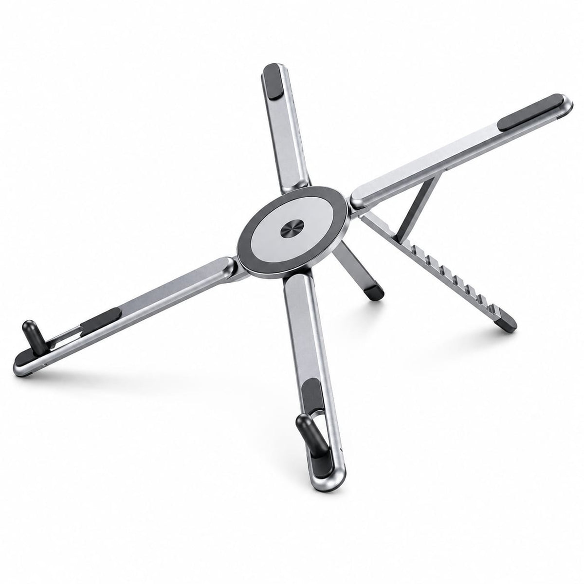 3-in-1 adjustable aluminum laptop stand with magnetic phone holder for laptop tablet and smartphone