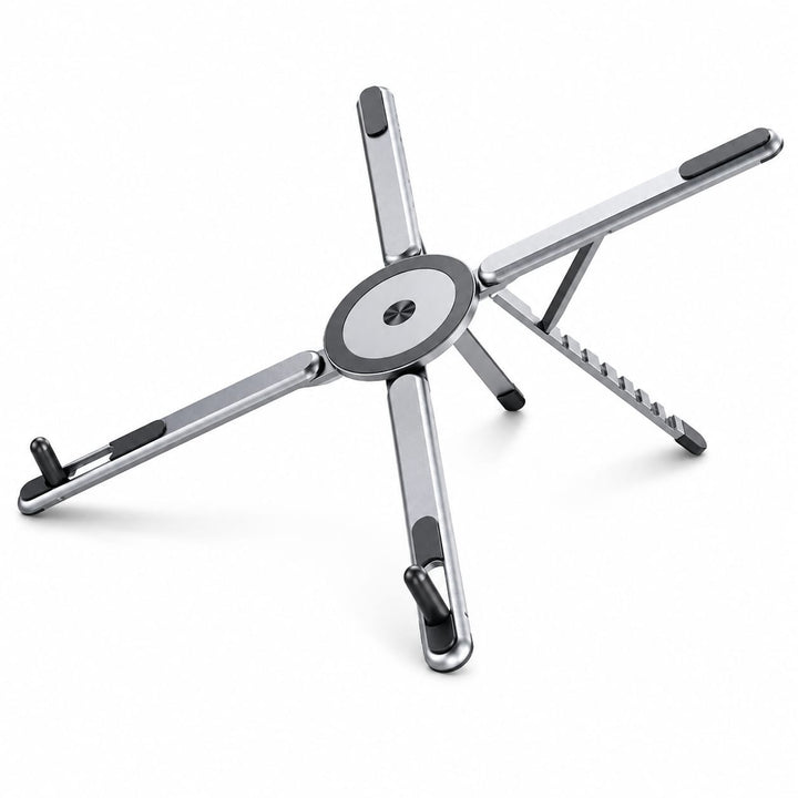 3-in-1 adjustable aluminum laptop stand with magnetic phone holder for laptop tablet and smartphone