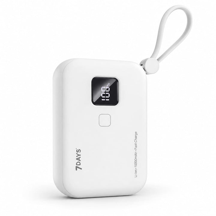7DAYS Mini Grid 10000mAh white portable power bank