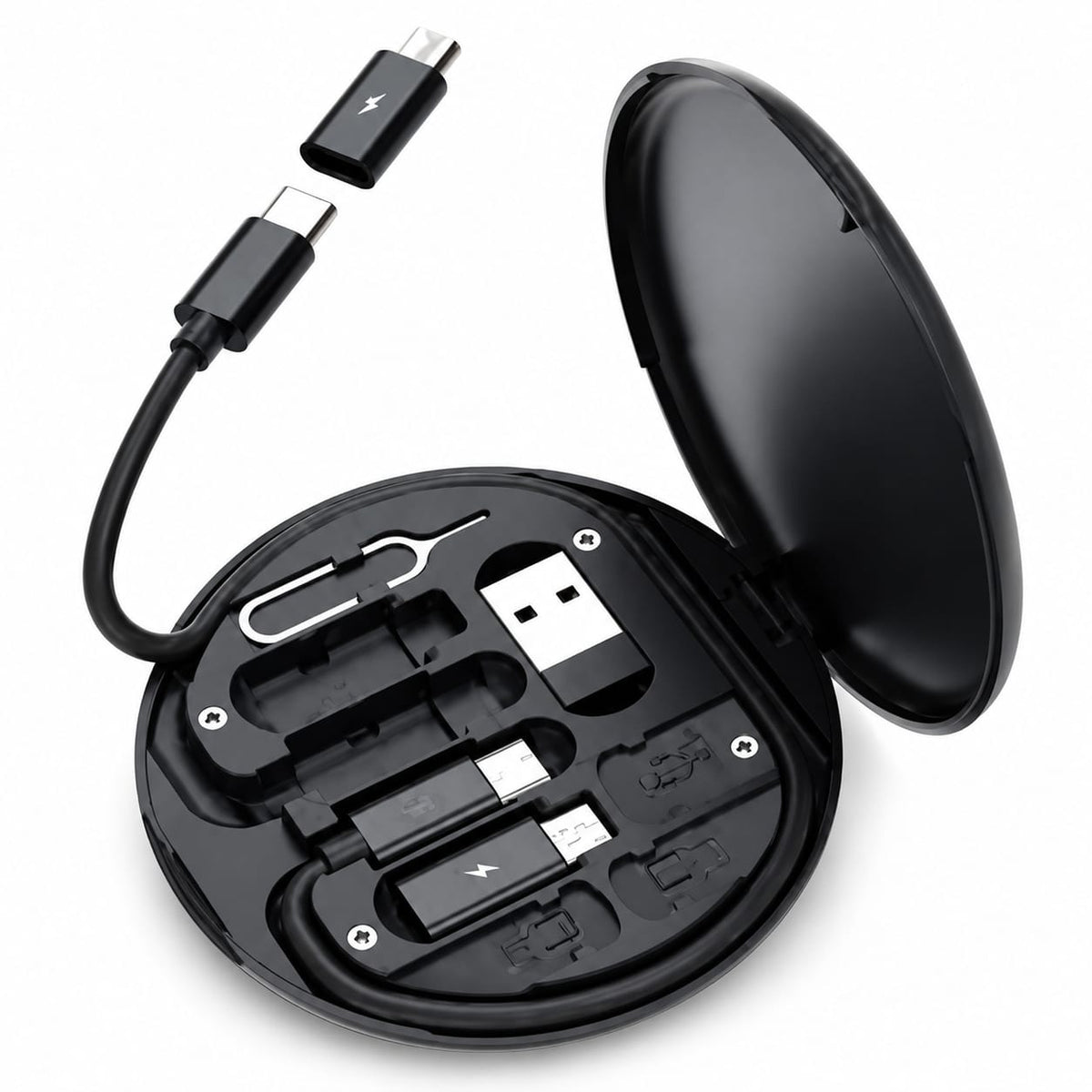 5-in-1 Universal 60W Charging Data Cable Set with Adapters and Storage Case