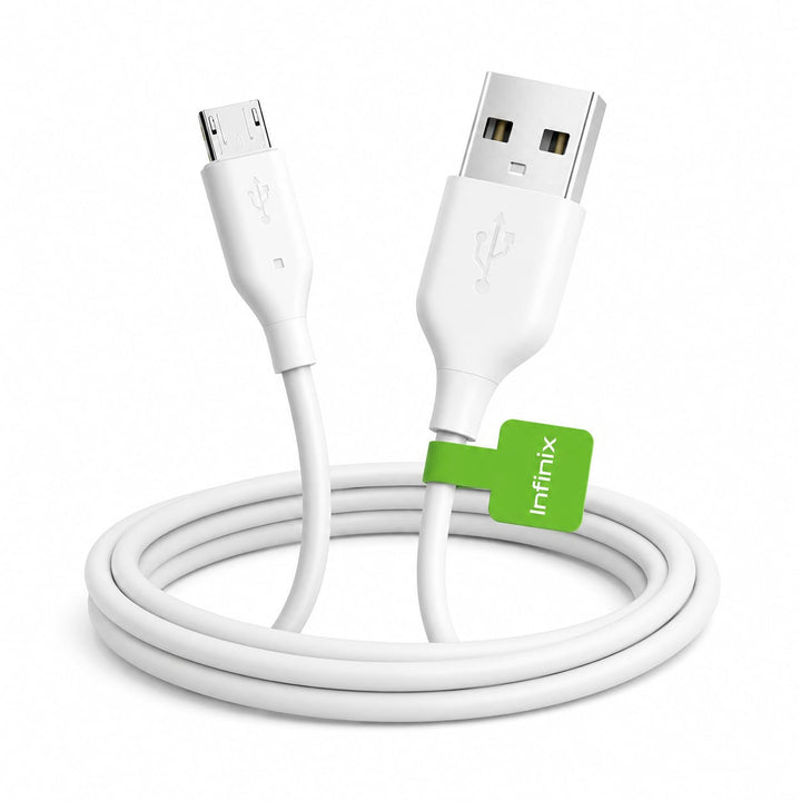 Infinix Micro USB charging and data cable 1 meter in white